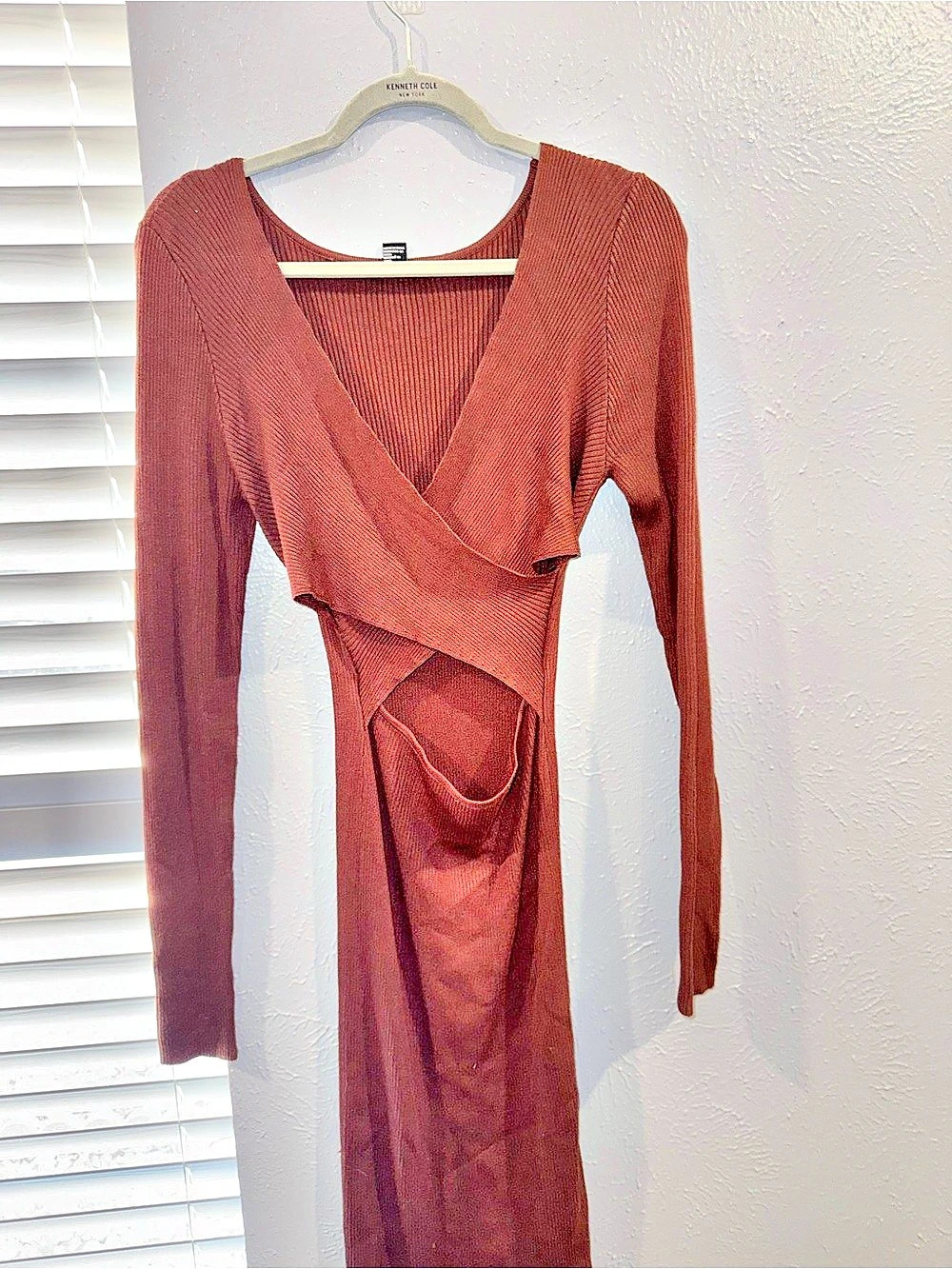 Forever 21 Wrap Maxi Dress Brown Size Large Like New